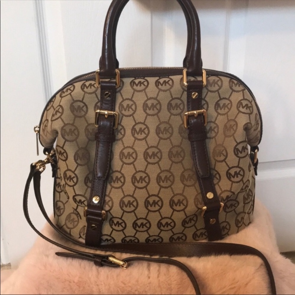 Michael Kors signature  brown satchel bag